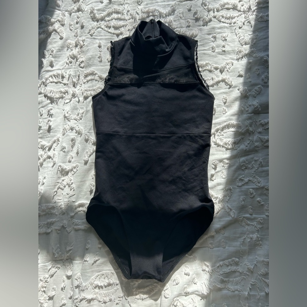 Ainsliewear wear black highneck dance leotard size adult medium